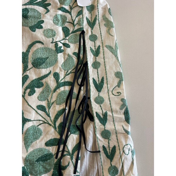 Lug Von Siga Green Embroidered Skirt Cream 38 EU - Picture 2 of 5